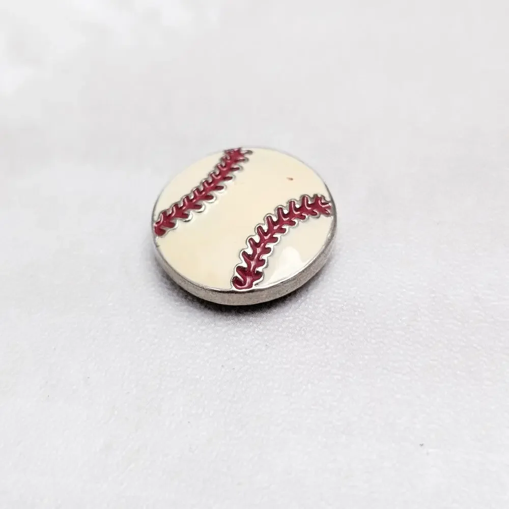 Snap Button Charm - Baseball Design